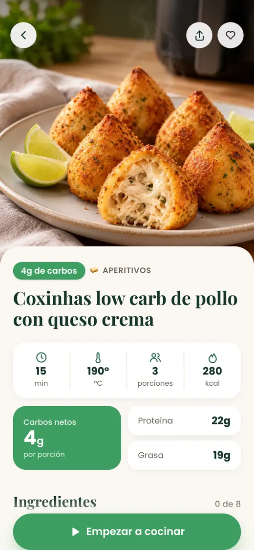 Pantalla de la app Air 15 min en el celular