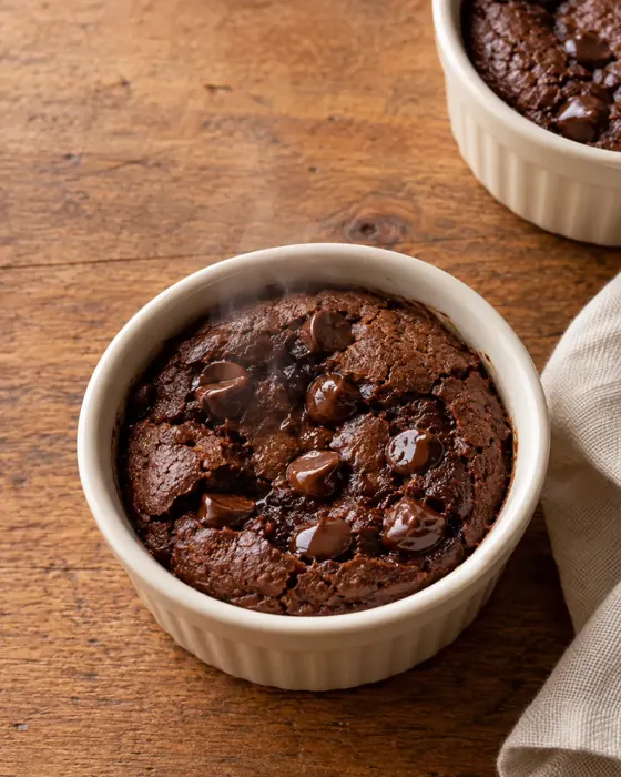 Brownie de cacao en ramequín