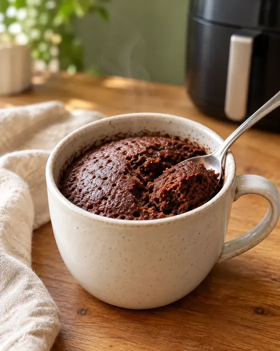 Pastel en taza de chocolate